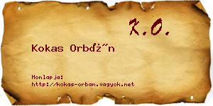Kokas Orbán névjegykártya